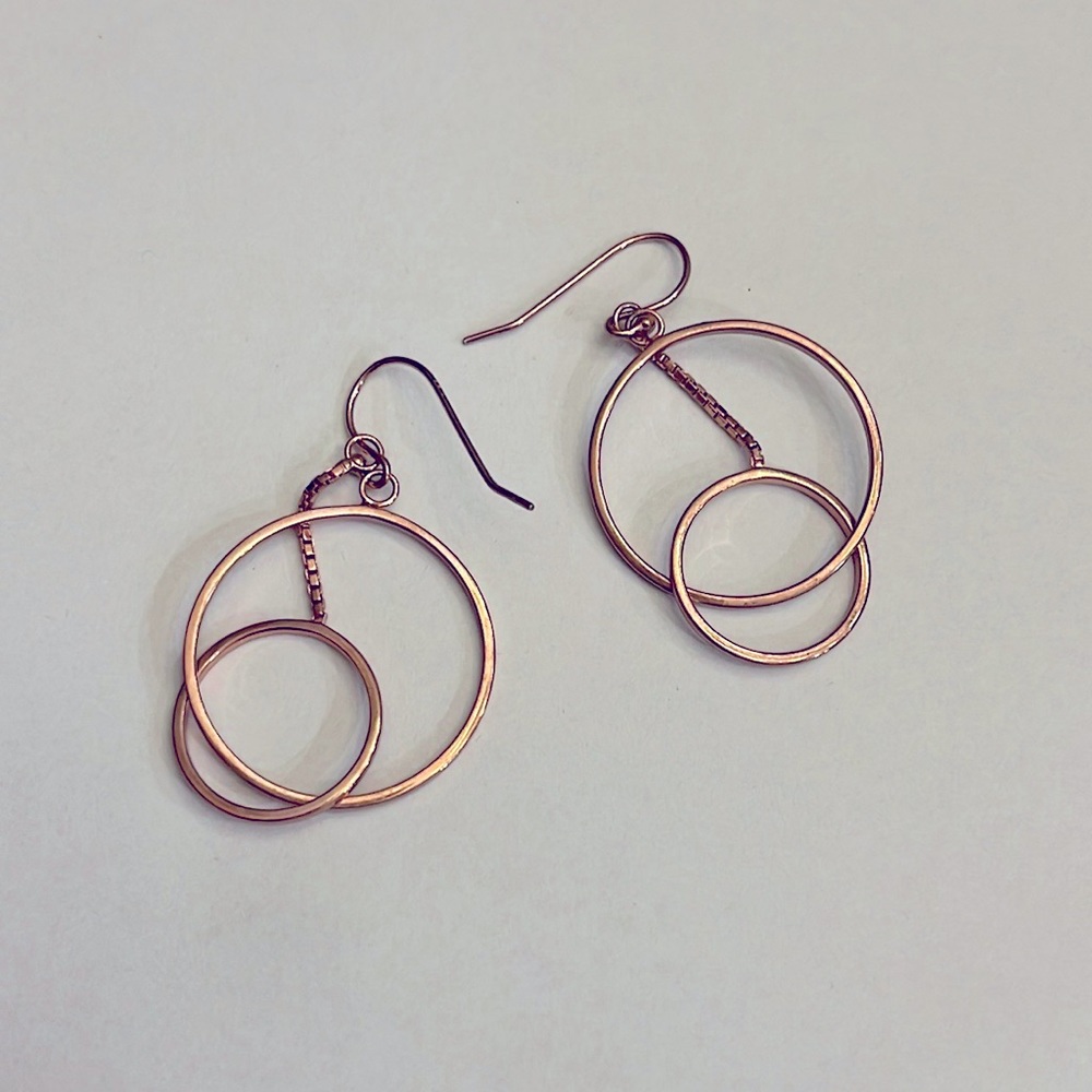 Rosegold double hoop earrings